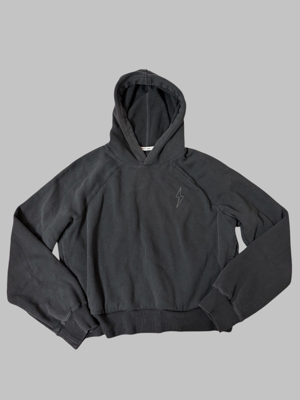 Marine Layer Washed Black Anytime Crop Hoodie